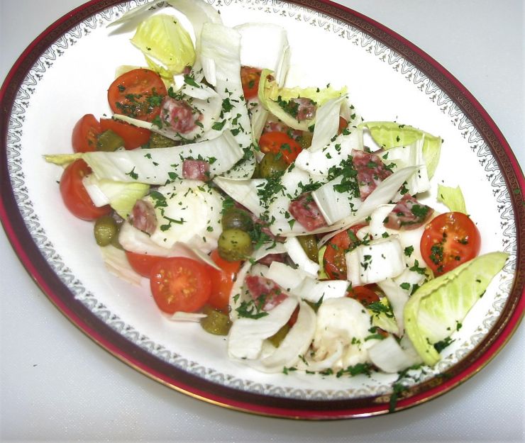 Salad with diced Saucisson Sec.JPG