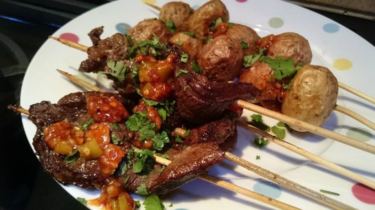 Spicy Beef and Tatoes Skewers on a plate.jpg