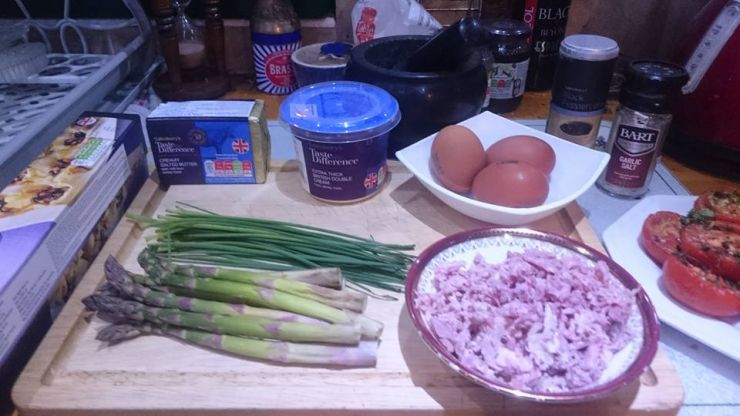 The Ingredients of the Ham Hock, Asparagus and Chive Quiche Pots..jpg