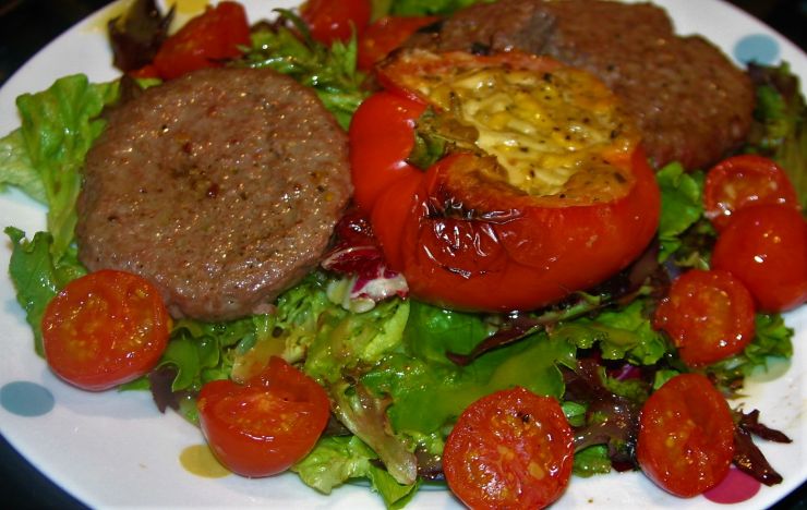 Beef Burgers with Roasted Stuffed Peppers.JPG