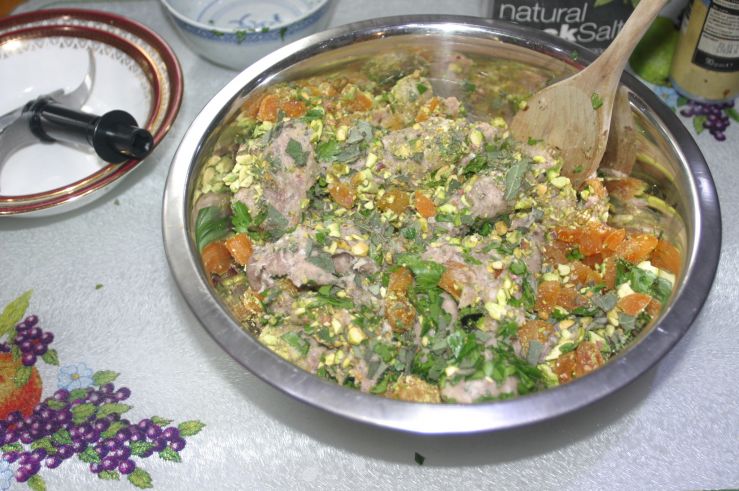 Pork Sausage, Apricots and Pistachio Terrine Filling.JPG