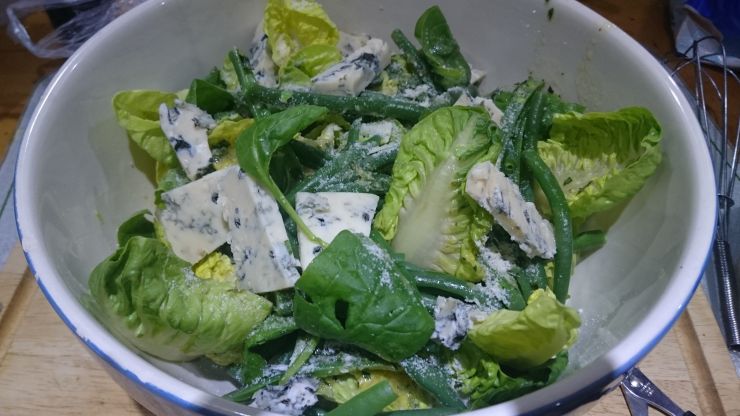 Baby Gem Lettuce, Green Beans, Spinach and Blue Cheese Salad.JPG