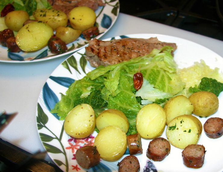 Pork and Sausages and Cabbage.JPG